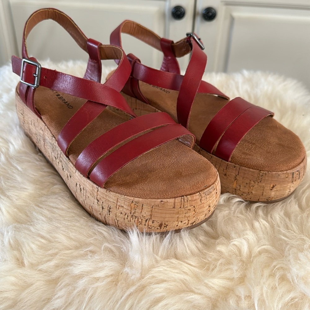 Lucky Brand Women’s Jacobean Platform Sandals Wedge size 6.5